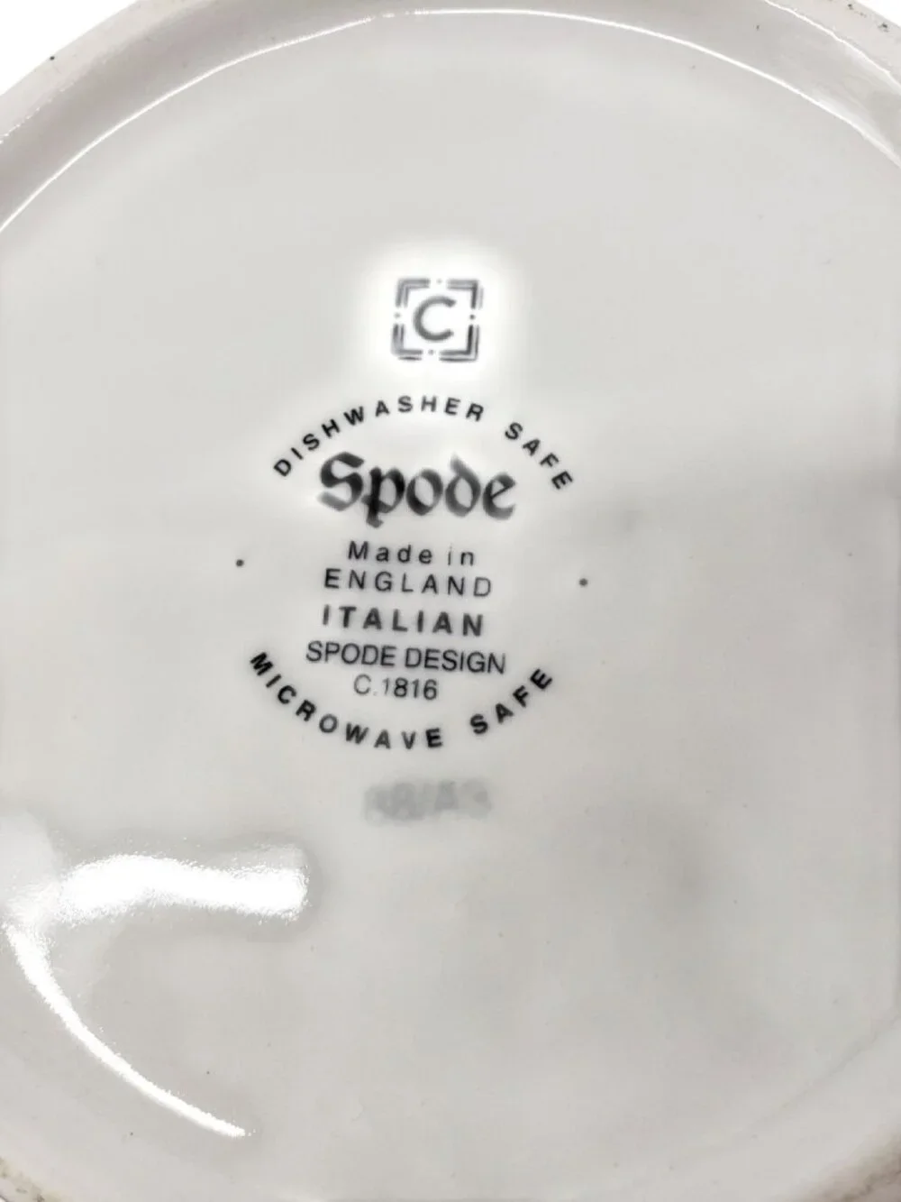 SPODE Garlic Jar Blue White Lidded Pot 6 1/2
